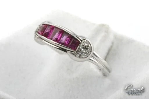 Rubin Diamant Ring 585 er 14kt Weißgold Gr 52 * - Bild 3 von 4