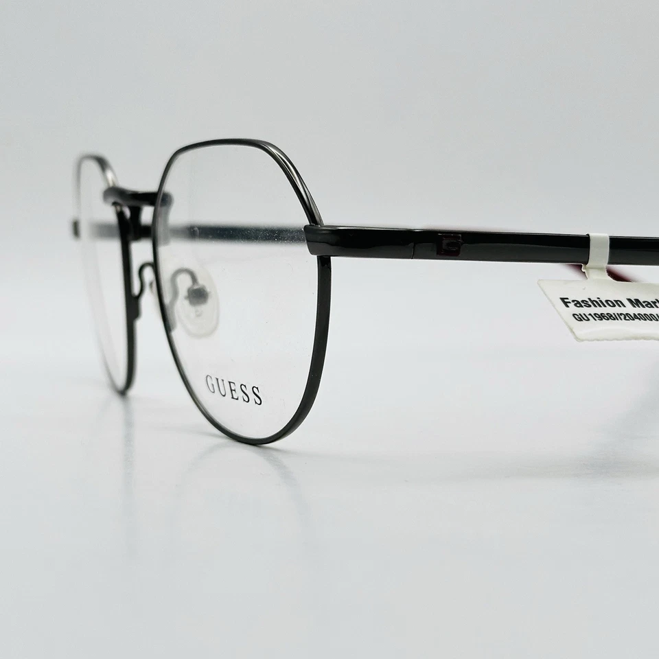 Guess Eyeglasses Women Round Panto Gray Metallic Red Mod. GU1968 New - Image 4 of 4