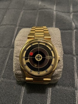 Rare Vintage Zodiac Astrographic Automatic Watch   Gold Plated   Original Bracel