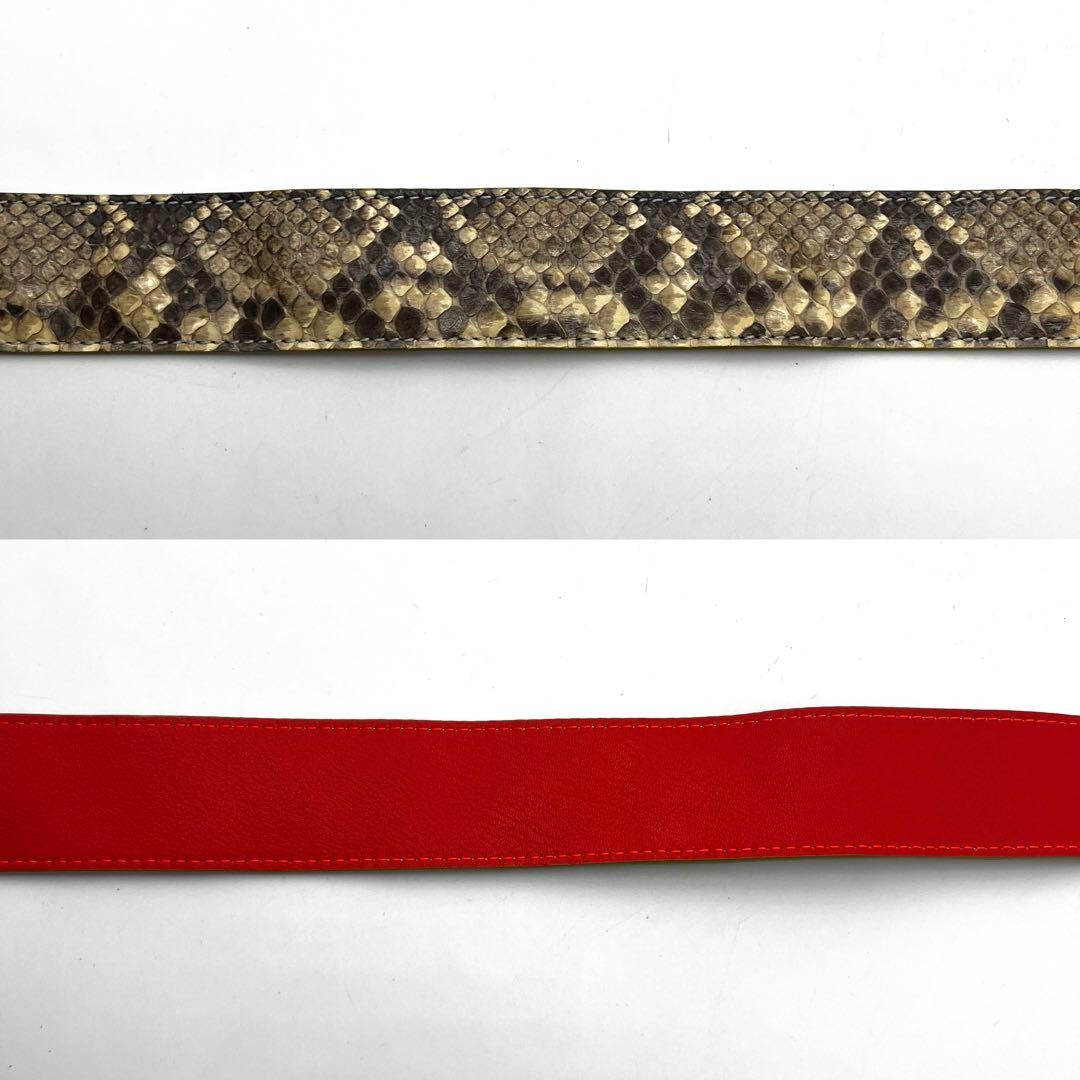 Fendi Python Leather Shoulder Strap Brown Orange … - image 3