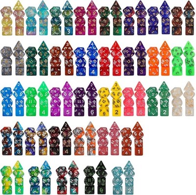 Würfelset 7-teilig   Polyhedral Dice Set   35 Farben   Pen & Paper / RPG