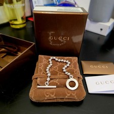 Bracciale Boule Vintage Originale Gucci Argento Sterling Inc Scatola - 925 - T-Bar - 19'
