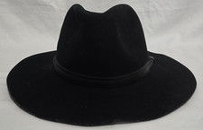 Vtg Goorin Bros. Made in America 100% Wool Fedora Black / Black Leather Band M*