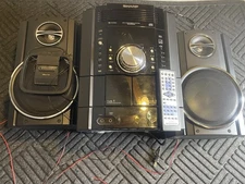SHARP Stereo Boombox CD-DK890N With Remote Dual Cassette 5 Disc Changer (Tested)