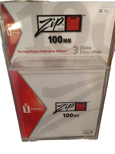 New! Zip Iomega 100MB Pack of 3 discs for Mac Factory Sealed