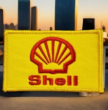 🔥 Shell Gasoline Embroidered Iron-On Patch Race Car Oil Gas Station Rat Fink