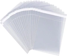 100 Pcs Self Sealing Cellophane Bags 5X11 Inch Clear Resealable Treat Bags for C
