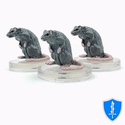 Giant Rat x3 - Ghost Light #4 D&D Icons of the Realms Miniature