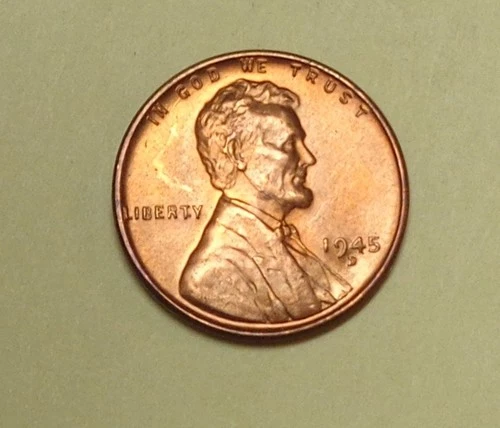 1945-D Lincoln Wheat Penny Cent BU From Original Bank Roll (A)