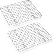 Small Baking Cooling Rack Set of 2, E-far Stainless 8.6” x 6.2” 