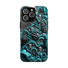 For iPhone / Galaxy / Pixel Pirate Ships Skeleton Waves Phone Case