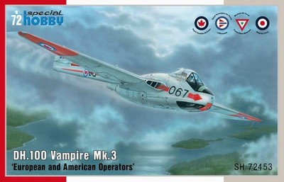 Special Hobby 100-SH72453 DH.100 Vampire Mk.3 European/American Operator in 1:72