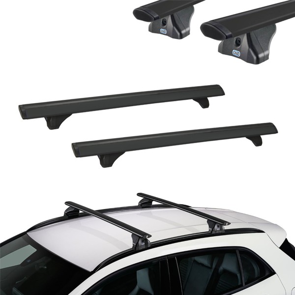 FüR Renault Captur 2 Ii Ab 19 DachträGer Geschlossene Dachreling Schwarz Alu C-2-image