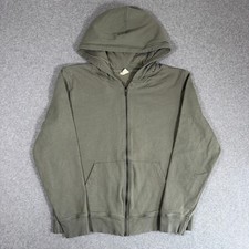 Pact Zip Up Hoodie Mens Medium Green Organic Cotton Fleece Full Zip Sweatshirt