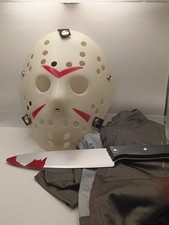 Disfraz Máscara Jason A9TEN, Friday the 13th Jason Voorhees Máscara Hockey Cuchillo