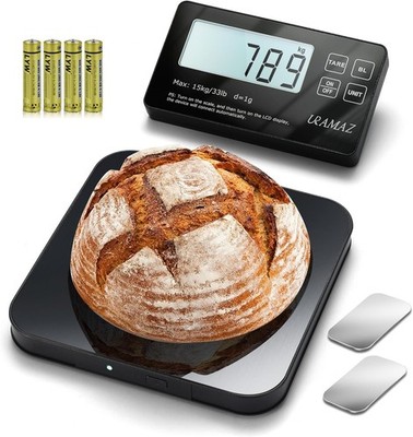 Food Scale with Detachable Display, 33lb Stainless Steel Kitchen Scales 
