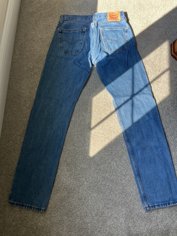 Levis 505 Jeans Men 32x36 Blue Button Fly Original Fit Pants Dark Wash Denim