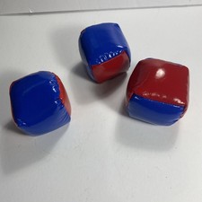Set Of 3 Juggling Balls/Squares Red And Blue
