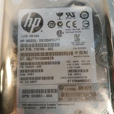 HP 718159-002 1.2TB ST1200MM0007 10K 64 MB 6Gb/s SAS 2.5" HDD 