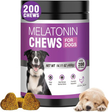 Calming Melatonin for Dogs, 200 Pet Chews Calming Treats for Sleep Aid Sleeping