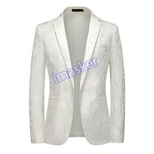 Men Formal Dinner Party Prom Coat Tops Fit Tuxedo Dress Jacket Suit Blazer