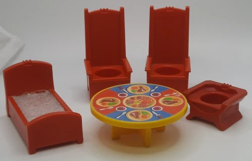 Fisher Price Little People 993 Castle Red/Yellow Parts Vintage 1975