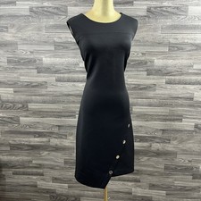 Tommy Hilfiger 14 Black Sheath Dress Stud Embellished Zipper Work (