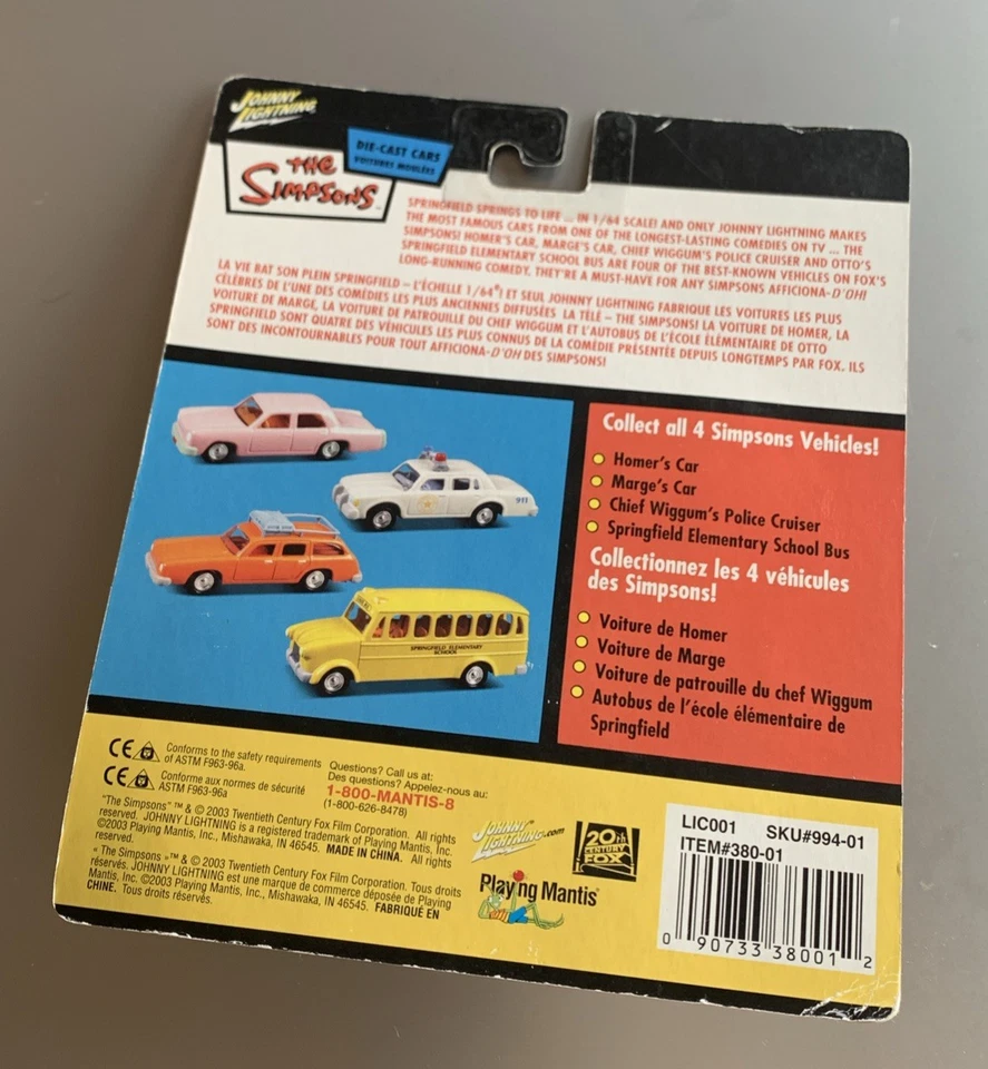 The Simpsons Wiggum’s Police Cruiser Johnny Lightning Playing Mantis Krusty New - Image 3 of 3