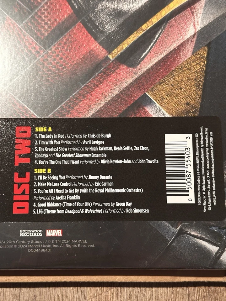 Deadpool & Wolverine Motion Picture Movie Soundtrack 2 LP Red Vinyl Records NEW Foto 4 de 4