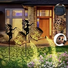 2x Solar LED Watering Can Lights Hanging Kettle Lantern Outdoor Waterproof Lamp