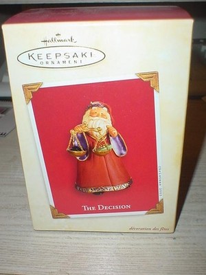 HALLMARK THE DECISION 2003 CHRISTMAS KEEPSAKE ORNAMENTS SANTA NAUGHTY OR NICE