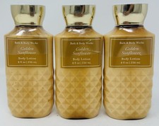 GOLDEN SUNFLOWER BATH BODY WORKS BODY LOTION HAND CREAM 8 OZ LOT OF 3