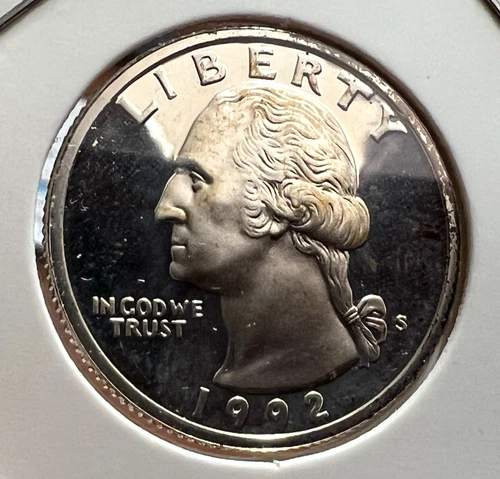 1992-S  WASHINGTON SILVER  25 CENTS  PROOF BRILLIANT UNCIRCULATED COIN