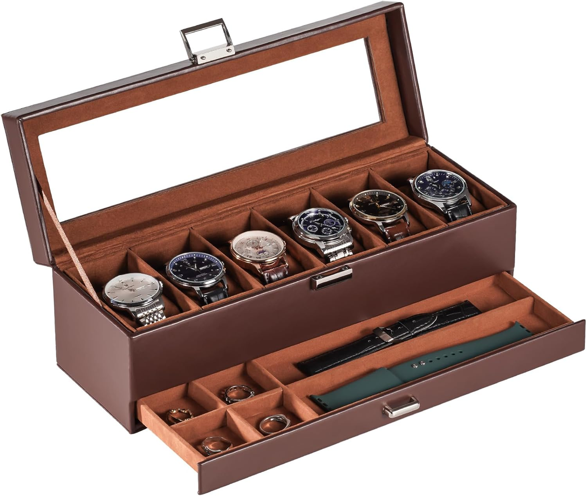 Organizador De Caja De Reloj Estuche Joyero Para Hombre