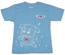 Pop Team Epic Mens  T-Shirt- Outlined Giant Character Front & Back