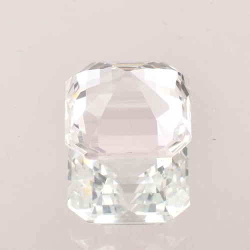 Zafiro de Ceilán blanco impecable natural corte cuadrado piedras preciosas sueltas certificadas GIT - Imagen 4 de 5