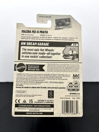 2025 Hot Wheels Legends Tour Winner Mazda MX-5 Miata HW Dream Garage #1/250 FS - Picture 4 of 8