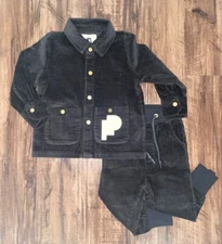 Kids Unisex Corduroy Jacket & Pants Set l Black Size 10