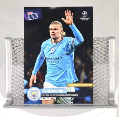 Topps NOW Erling Haaland #90 Five Goals in Record-Breaking Performance UEFA CL