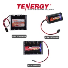 Tenergy NiMH 4.8V or 6V 2000mAh RC Receiver Battery Packs With Hitec Connector
