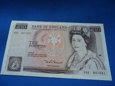 GREAT BRITAIN ENGLAND 10 POUND 1984 - 1986 PICK 379C LOOK SCANS