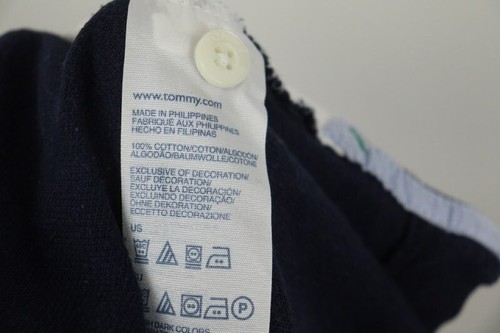 Tommy Hilfiger Blue/White Cotton Short Sleeve Medium Wash Collared Polo Shirt XL - Picture 17 of 18