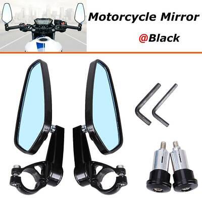 Universal 7/8" Handle Bar End Rearview Side Mirrors for Motorcycle Honda Yamaha