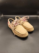 Sperry Top-Sider Beige Pink Plaid 'Bluefish' Loafers Girl's Size 4.5