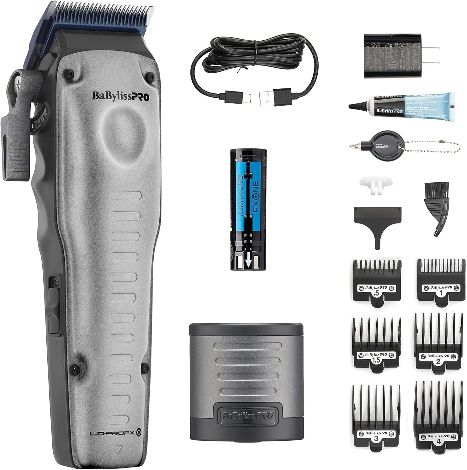 BaByliss Pro Clipper FXONE LO-PRO Grey FX829E Tosatrice Tagliacapelli wahl