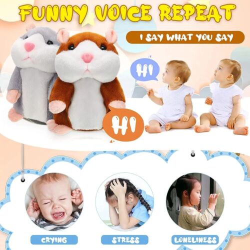 16cm Talking Toy Hamster Electric Plush Toy Recorded Stuffed Children's Toys - Picture 1 of 9