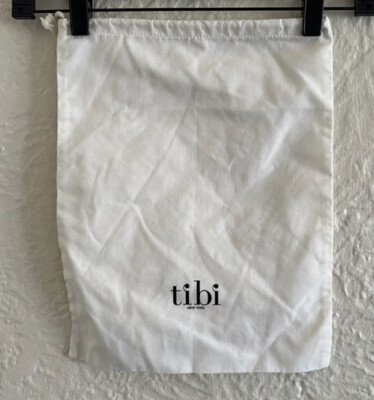 Tibi Ivory Cream Small Woven Rectangular Dust Bag 