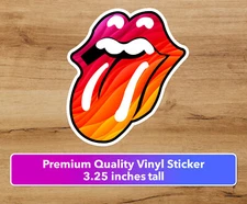 Rolling Stones Lips 3.25 in Psychedelic Premium quality Vinyl Decal Sticker