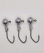 50 1/8 Round w/barb Jig Head Unpainted Eagle Claw #2 Black Platinum MADE IN USA