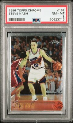 Steve Nash 1996 Topps Chrome Basketball Rookie Card #182 Graded 